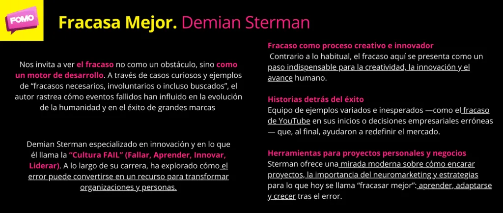 resumen del libro fracasar mejor de demian sterman