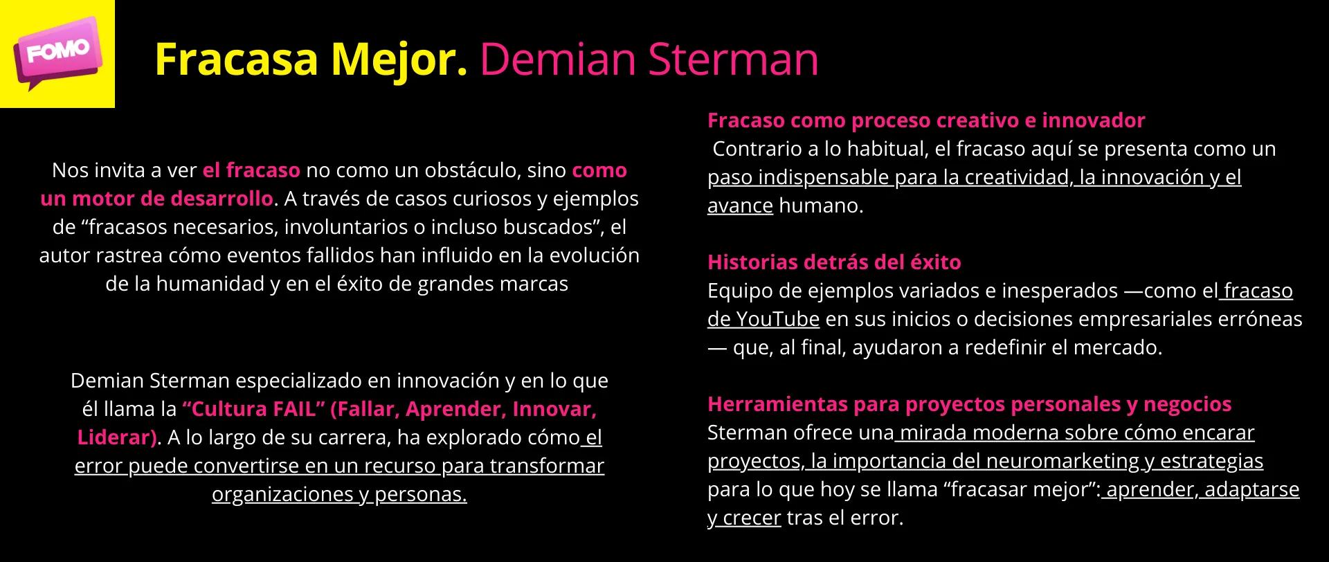 resumen del libro fracasar mejor de demian sterman